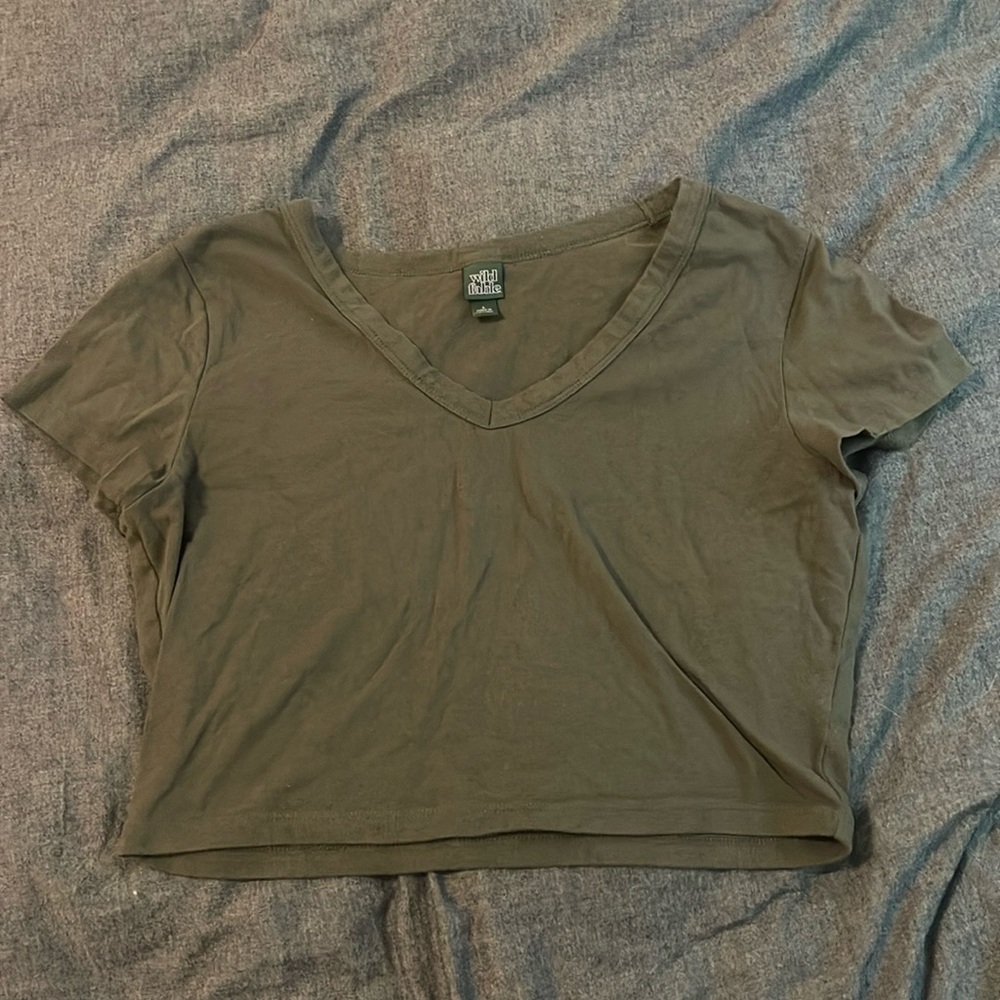 L  Wild Fable Green Crop Top